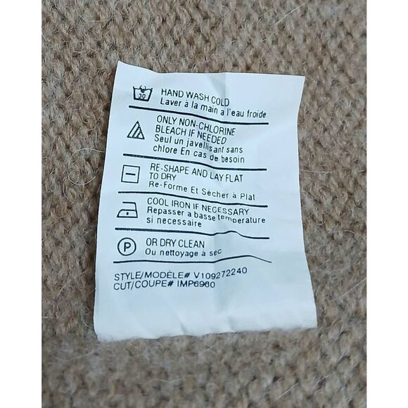 Vince women large alpaca wool long cardigan hoodie sweater super soft tan camel - Picture 7 of 7